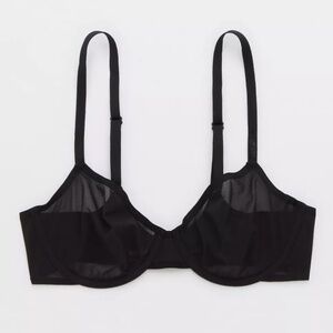 Aerie Smoothez Black Unlined Full Coverage Bra